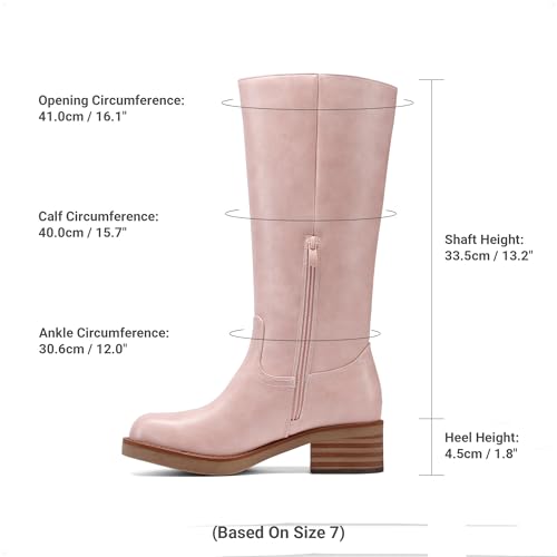 Image of DREAM PAIRS Women's Square Toe Platform Chunky Block Heel Knee High Riding Boots