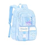 Sopnorm Linda mochila para meninas e crianças com vários bolsos para meninas escolares mochilas de 8 a 10 anos, P - azul, Small