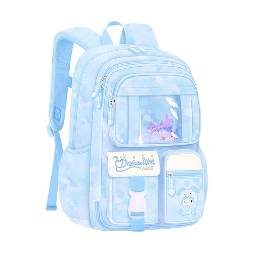 Sopnorm Linda mochila para meninas e crianças com vários bolsos para meninas escolares mochilas de 8 a 10 anos, P - azul, Small