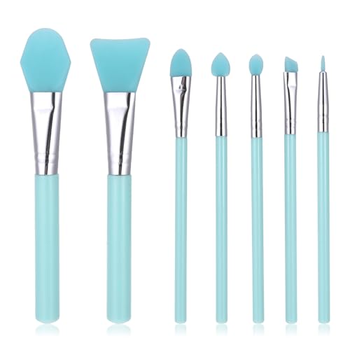 7 Pcs Silicone Makeup Brush Applicator Kit Silicone Brushes for Cream Makeup Products and UV Epoxy Art Crafting Green Applicator