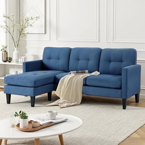 Trygoal L-Shape Sectional Sofa, Sleeper Sofa with Movable Ottoman, Lounge