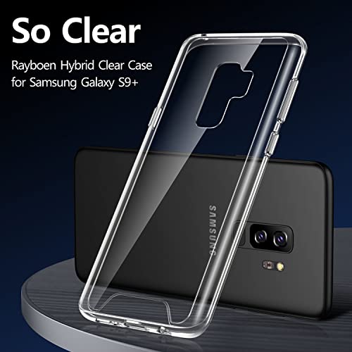 Rayboen For Samsung Galaxy S9 Plus Case (Not For S9 5.8In), Crystal Clear Shockproof Non-Slip Anti-Yellowing Protective Phone Case, Hard Pc Back & Soft Tpu Frame Slim Cover For Galaxy S9+ Plus #TOP3