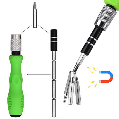 32-in-1 Small Screwdriver Set with Case, Mini Magnetic Screwdriver Sets Contain 30 Bits including Slotted, Phillips, Torx, U, Y, Hex Socket, Pentalobe, Multi-Function Precision Screwdriver set