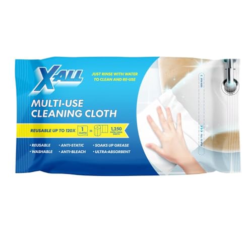 X-ALL Magic Wipes Multi-Use Cleaning Cloths, 1 Pack (6 Wipes) – Reusable & Washable, Ultra-Absorbent, Lint-Free Household Cleaning Cloths – 1 Cloth Replaces Up to 1,250 Paper Towels