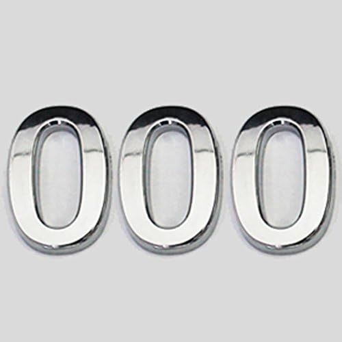 THREE TO ONE House Mailbox Number Sign Arcylic Adhesive Sticker for Door House Mailbox Street Address Car 2.8" 3PCS Silver (0)
