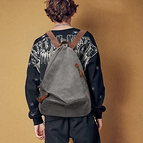 Image of KL928 PU Leather Vintage Backpack - Large Casual Daypack Outdoor Travel Rucksack Hiking Backpacks for Men Women