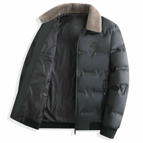 Chaqueta acolchada corta de hombre con solapa para otoño e invierno 5