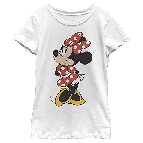 Disney Girl's Traditional Minnie T-Shirt, White, X-Small #TOP11