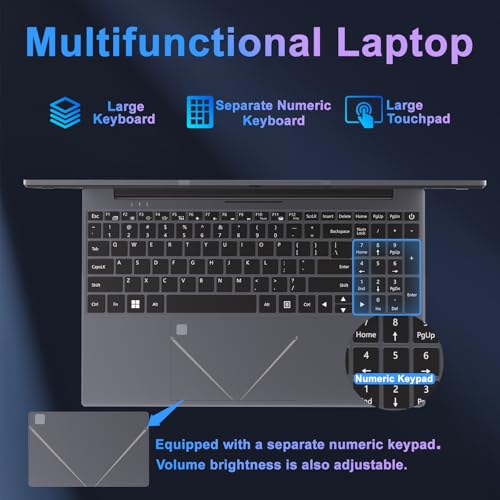15.6 Inch Laptop Ryzen 5 3500U, 16GB RAM 512GB SSD, IPS FHD 1920x1080 Display, Touch ID, Numeric Keypad, Slim Lightweight Notebook Computer for Business, Students, Office, and Daily use by DREAMFYRE - Image 6