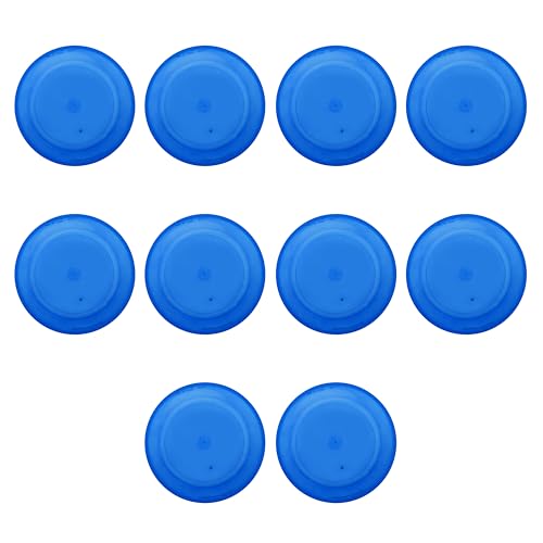 DISCOUNT PROMOS Flying Disc 9.25 inch. Set of 10, Bulk Pack - Fun Outdoor Games for Adults and Family - Translucent Blue