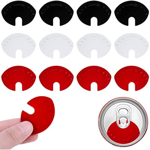 YHSKJCD 12PCS Beverage Can Lid, Reusable Can Cap Plastic Beverage Can Closure Drink Tops Cover for Beer Soda Canned Drinks Cover
