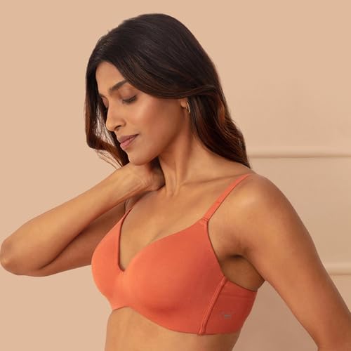 Image of NYKD (NYB013 Ultra Soft Modal Fabric Lightly Padded & Non Wired Tshirt Bra for Women | Seamless Neckline with Comfortable, Soft & Non Slip Shoulder Strap