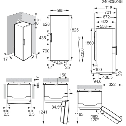 Congélateur Armoire Electrolux LUT6NE28U – 280L, Classe E, 42 dB, NoFrost - vue 10