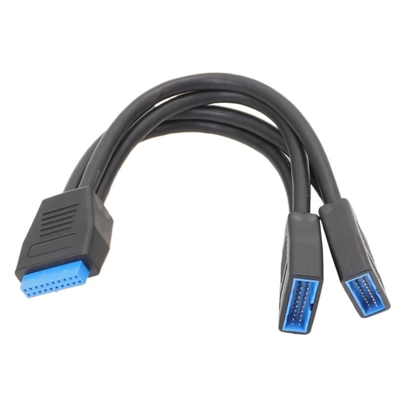 HONGP 2 porty USB 3.0 żeńskie na 20-pinowe złącze płyty głównej kabel wewnętrzny, port USB 3.0 19-pinowy kabel Y Splitter