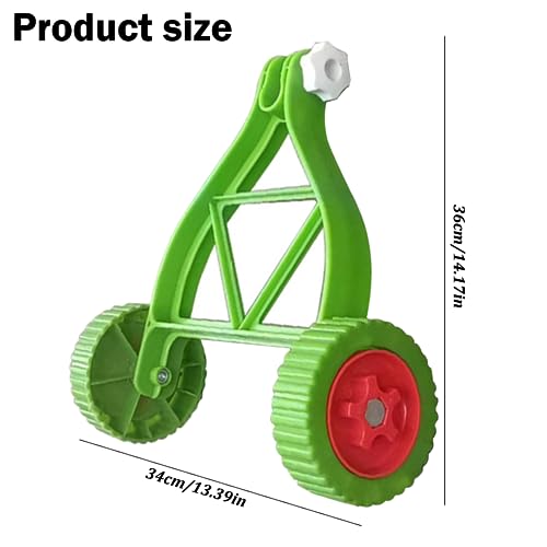 String Trimmer Support Wheels Attachment - Adjustable Auxiliary Walk Behind Weed Wacker Wheel for Grass Eater Holder - Green Trimmer Handle - Lawn Mower Parts & Accessories