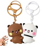 XEERUN 2 llaveros Bubu Dudu, colgante de Bubu y Dudu, par de llaveros magnéticos para parejas, perfecto regalo para parejas y amigos para bolso, cartera, llaves