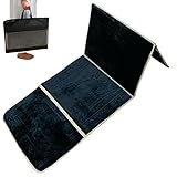 Sultan Islamic Foldable Fleece Prayer Rug with Back Rest - Folding Prayer Rug Thick & Wide Soft Praying Carpet for Men & Women - Large Prayer Mat -Eid & Ramadan Gift (Black)