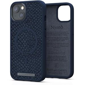 Njord Collections Hoesje geschikt voor iPhone 13 Mini – Zalm Leder – Blauw