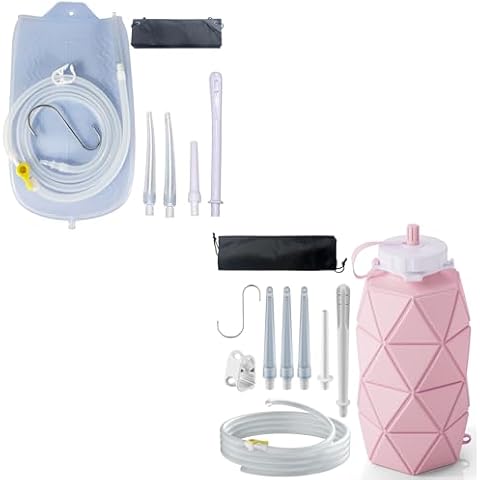 KYZETJD Silicone Enema Kit 2 L Enema Bag + Collapsible Silicone Enema Bag Bottle Kit Cover