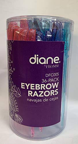 Diane 36 Piece Dfc005 Eyebrow Razor Asst Bin, 1 Pound