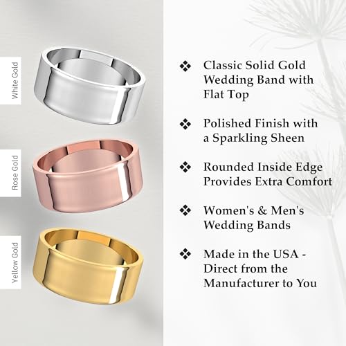 7mm Solid Gold Wedding Band, Yellow or White Gold Ring, Comfort Fit 10k or 14k Womens and Mens Wedding Band3
