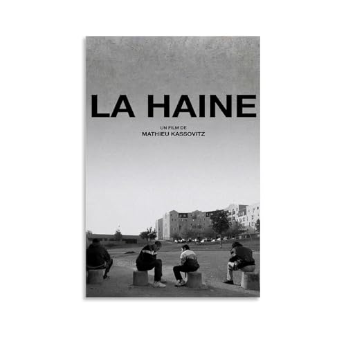La Film Haine Affiche de film rétro sur toile décorative pour salon, chambre à coucher, 30 x 45 cm, sans cadre