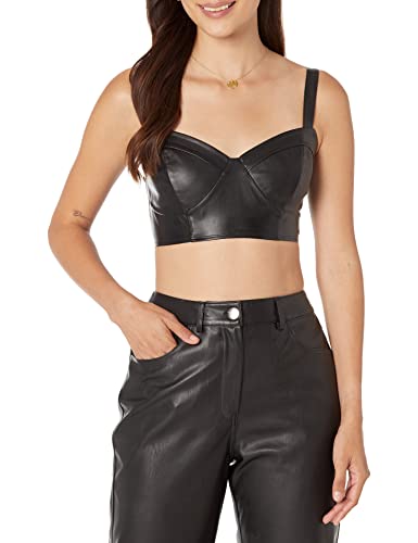 The Drop Brassière pour Femme, Cuir Végan Lewis, Noir, Taille XL