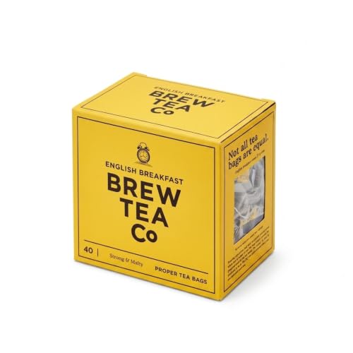Brew Tea Co - English Breakfast Proper Tea Bags - Strong and Malty - 40 Tea Bags