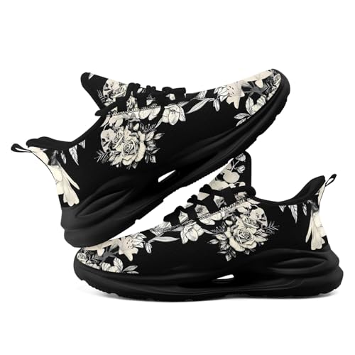 Lightweight Mesh Running Shoes for Men & Women, Breathable Comfortable Stylish Floral Sneakers for Gym Workouts4