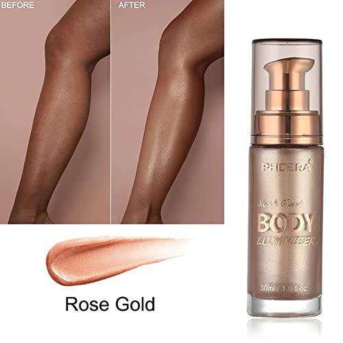 Body Luminizer,Liquid Highlight,Body Highlighter Makeup Smooth Glow Liquid Foundation,Waterproof Moisturizing Highlighter Cream for Face Body Contour Makeup