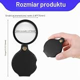 2 sztuki lupy kieszonkowej 32-krotnej, małe obrotowe mini lupa, składane, czarne, lupa do czytania, książek, gazet, map, napraw, majsterkowania
