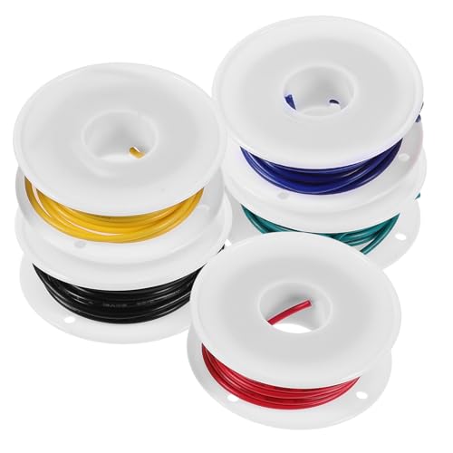 Gatuida 18 Awg Copper Wire Connection 5M Flexible Insulated Electrical Cable 300V Rated for Electronics DIY Projects and Home Wiring 5 Rolls
