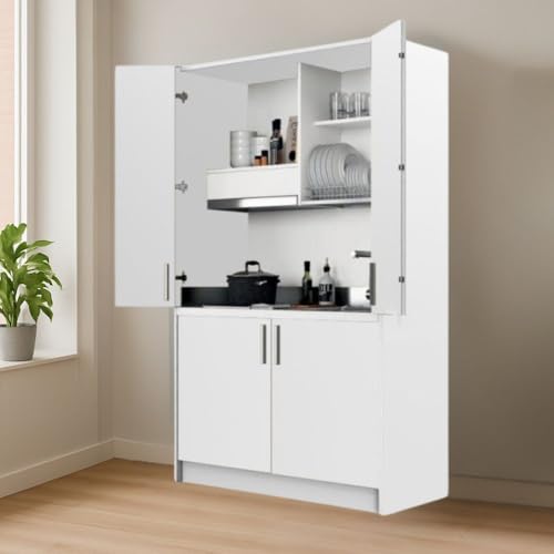 Cucina salvaspazio a scomparsa Fold Evolution colore bianco e elettrodomestici