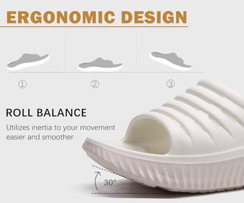 Image of KuaiLu Womens Recovery Sandals With Comfortable Plantar Fasciitis Support,Ladies Orthotic Open Toe Sport Slides Thick Cushion Reduces Stress on Feet,Joints & Back Post-Exercise