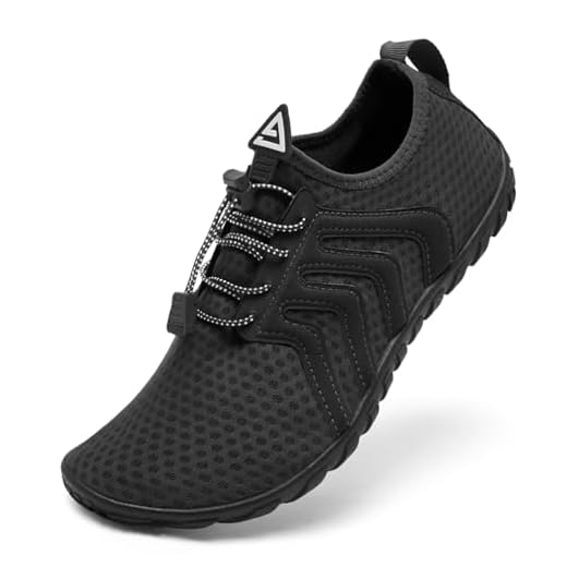 Rechtmien Men's Women's Water Shoes Aqua Shoes Swim Beach Shoes, Hd5401-black, 10 Women/9 Men