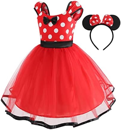 Gridamea Minnie Mouse Dress for Girls Mickey Costume Fancy Dress Up Party Birthday