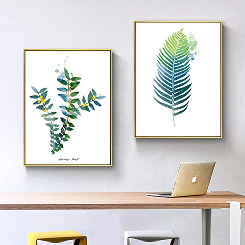 Affiche de plantes nordiques pour salon - Créez une ambiance zen avec 2 toiles vertes 50x70cm