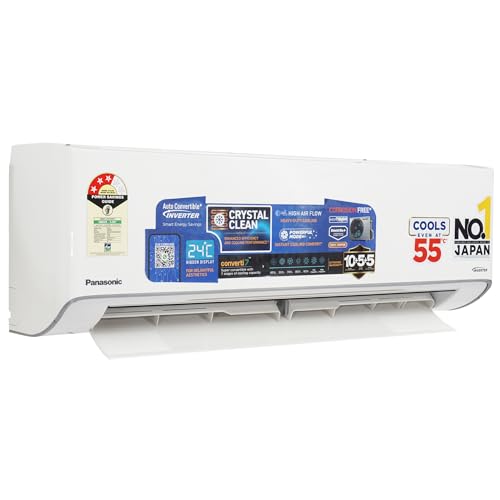 Image of Panasonic EU 7 in 1 Convertible 1 Ton 3Star Inverter Split,(100% Copper Condenser, CS /CU-EU12BKY3F), With 55Tested,Ag clean Filter,High CFM&Eco tough Outdoor Crystal Clean Technology & Shild Blue+
