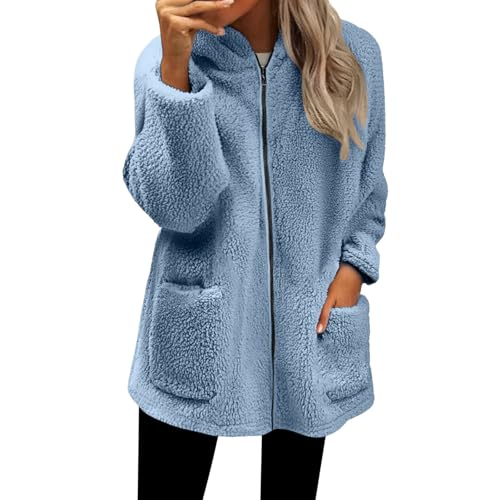 Cocila Veste Polaire Pour Femme Fermeture éClair IntéGrale Douce LéGèRe Manches Longues Capuche...