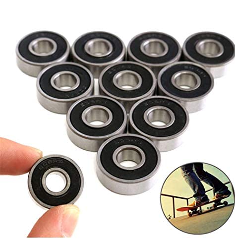 608-2RS Ball Bearing(10PCS) - Double Rubber Sealed Miniature Deep Groove Ball Bearings for Motor,Skateboards, Inline Skates, Scooters (8mm x 22mm x 7mm)