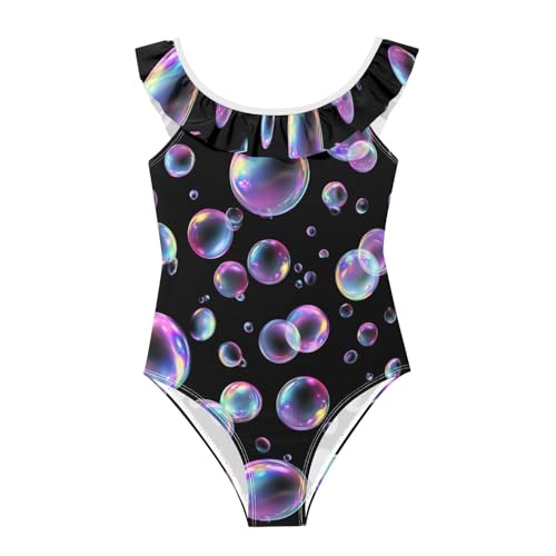 Maillot de bain doux à volants filles noir fluo vêtements de plage et natation été