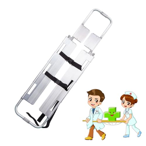 Camilla Plegable de Aluminio: Longitud Ajustable, Adecuada como Equipo médico de Emergencia en hospitales, clínicas, atención domiciliaria y para Personal de Primera Respuesta.