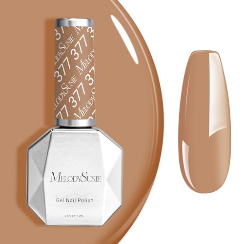 Image of MelodySusie Nude Brown Gel Nail Polish, 0.5 fl oz Soak Off UV LED Beige Brown Gel Polish Gift for Women Nail Art Manicure Salon DIY Nail Design Decoration at Home-377