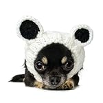 Zoo Snoods Dog Costume- Warm No Flap Ear Wraps for Dogs, Kungfu Panda Dog Snood, Small Dog Costume for Halloween, Christmas & New Year, Soft Yarn Dog Quiet Ears Covers (Small)