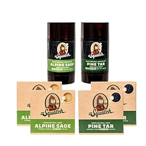 Dr. Squatch Manly Soap and Deodorant Variety Pack – Handmade with Organic Oils, Aluminum-Free – Pine Tar and Alpine Sage