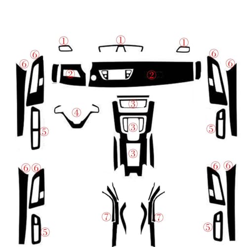 Autocollants de moulage de console de voiture en carbone 5D pour Proton X70, film thermoformable