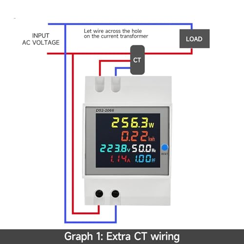 Compteur d'énergie électrique triphasé 380V moniteur tension rail Din