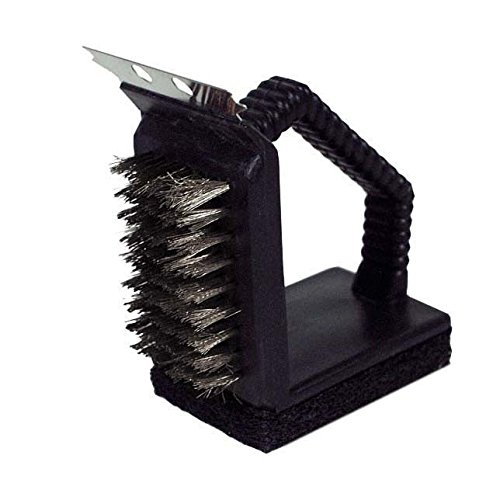 Multistore 2002 Dang RILL 3 en 1 Barbecue Brosse grattoir de Brosse de Nettoyage avec éponge, Poils en Laiton et métal 12 x 7 x 10 cm Cover