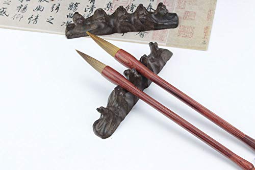 Easyou Black Catalpa Calligraphy Brush Holder Chinese Brush Rack 9X2X4.5Cm(3.5"X0.8"X1.77") #TOP4