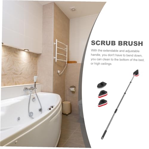 Brosse de nettoyage avec manche extensible pour joints et toilettes